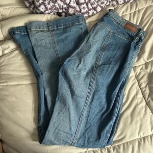 Shyanne Light and Dark Blue Flare Jeans